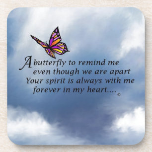 Butterfly Memorial Poem Drink Coaster