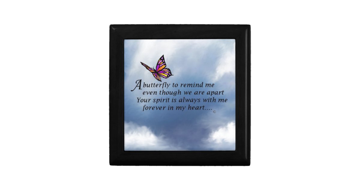 Butterfly Memorial Poem Gift Box | Zazzle