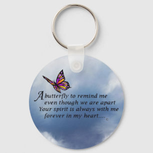 Butterfly Memorial Poem Keychain