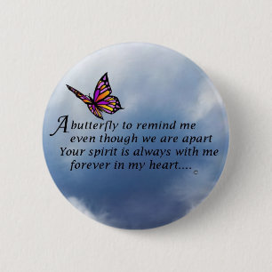 Butterfly  Memorial Poem Pinback Button