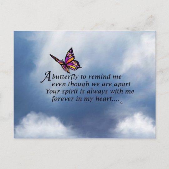 Butterfly Memorial Poem Postcard | Zazzle.com