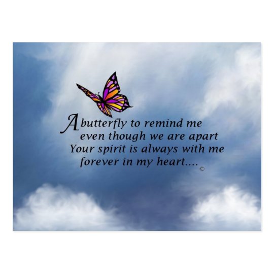 Butterfly Memorial Poem Postcard | Zazzle.com