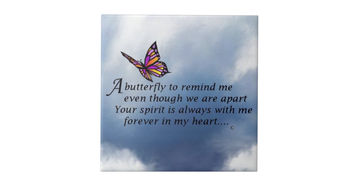 Butterfly Memorial Poem Tile | Zazzle.com