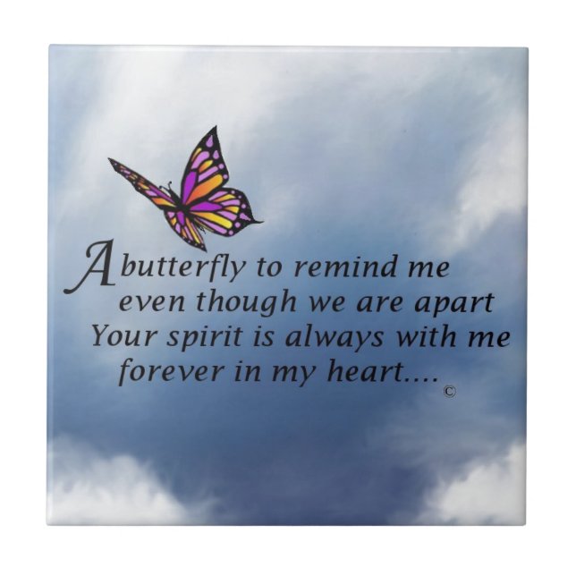 Butterfly  Memorial Poem Tile (Front)