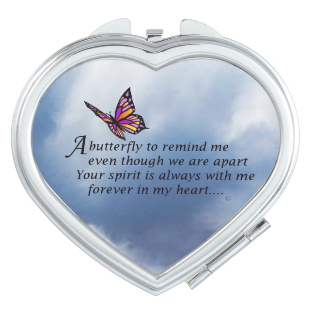 Butterfly Memorial Poem Vanity Mirror (Front)