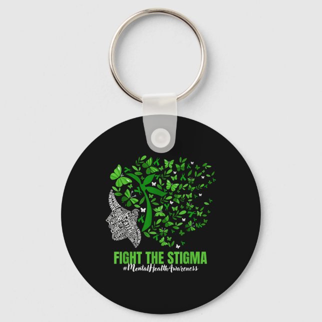 Butterfly Mental Health S Awareness Fight The Stig Keychain (Front)