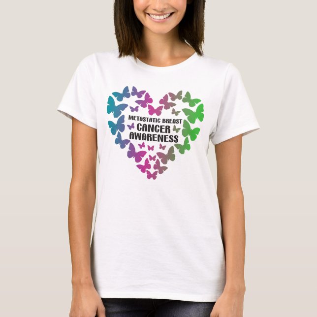 Butterfly Metastatic Breast Cancer Awareness T-Shirt (Front)