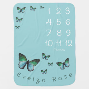 Butterfly Milestone Baby Blanket