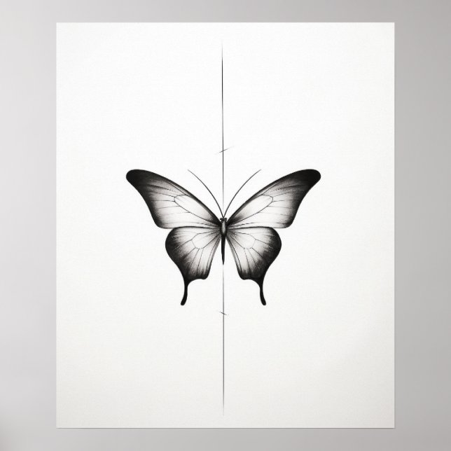 Butterfly minimalist line art poster (Front)
