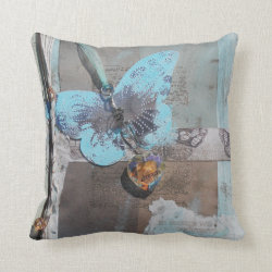 Butterfly Mixed Media Artwork on | Throw Pillow