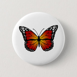 Butterfly Monarch Abstract Artistic Line Art Button