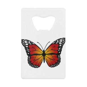Butterfly Monarch Abstract Artistic Line Art Credit Card Bottle Opener