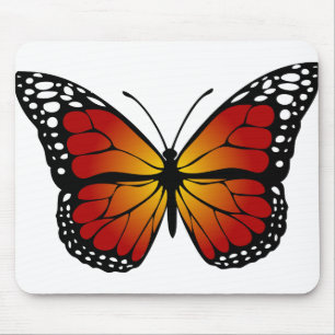 Butterfly Monarch Abstract Artistic Line Art Mouse Pad