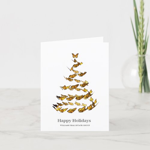 Butterfly Monarch Christmas Corporate Greeting Holiday Card