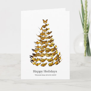 Butterfly Monarch Christmas Corporate Greeting Holiday Card