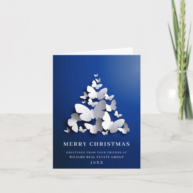 Butterfly Monarch Christmas Corporate Greeting Holiday Card (Front)