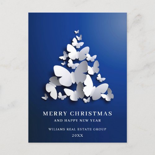 Butterfly Monarch Christmas Corporate Greeting Postcard