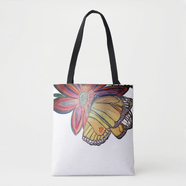 Butterfly monarch colorful two sided  tote bag (Front)