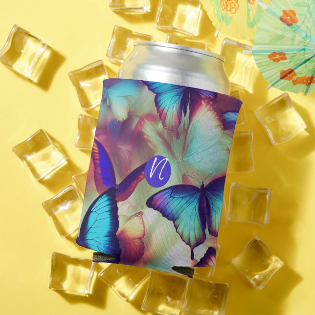 Butterfly Monogram Can Cooler (In Situ Summer)