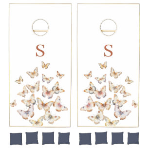 Butterfly Monogram Cornhole Set