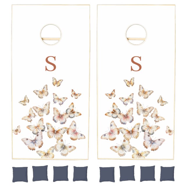 Butterfly Monogram Cornhole Set (Set)