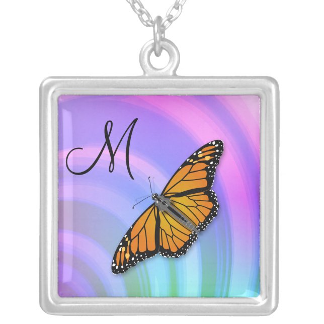 Butterfly Monogram M Necklace (Front)