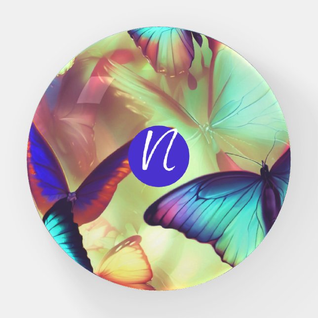 Butterfly Monogram Paperweight (Front)