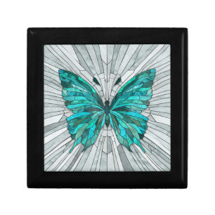 Butterfly Mosaic -Emerald Green and Grey Gift Box