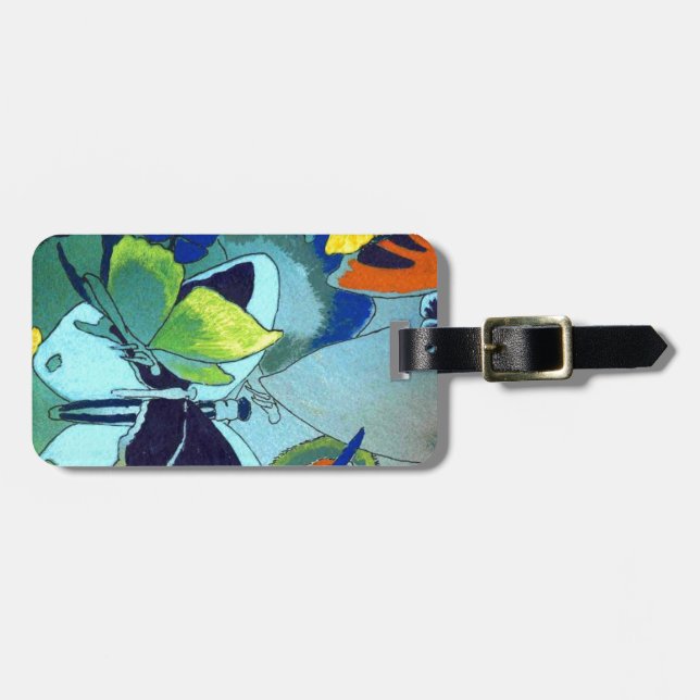 Butterfly Mosaic Gift Luggage Tag (Front Horizontal)