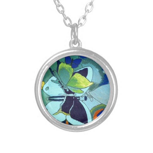 Butterfly Mosaic Gift Silver Plated Necklace