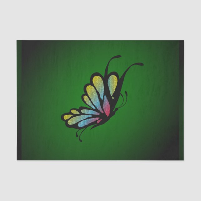 Butterfly Mosaic Green Tissue Paper (Front)