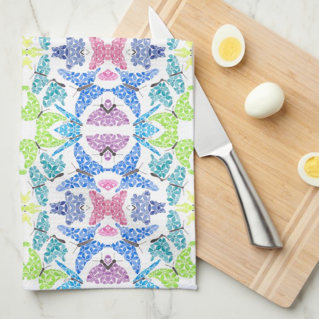 Butterfly Mosaic Kitchen Towels (Quarter Fold)