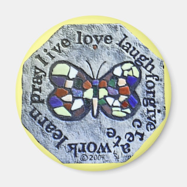 Butterfly Mosaic Magnet Word to Live By (Front)