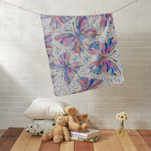 Butterfly Mosaic Pattern - pastels Baby Blanket