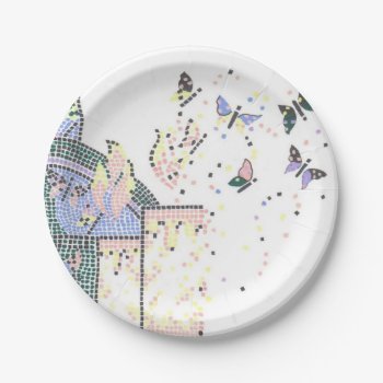 Butterfly Mosaic Plate by judynd at Zazzle