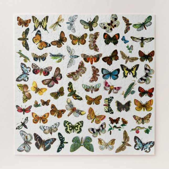 Butterfly, Moth and Caterpillar Collage Jigsaw Puz Puzzle (Vertical)