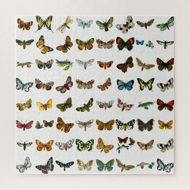 Butterfly, Moth and Caterpillar Collage Jigsaw Puzzle (Vertical)