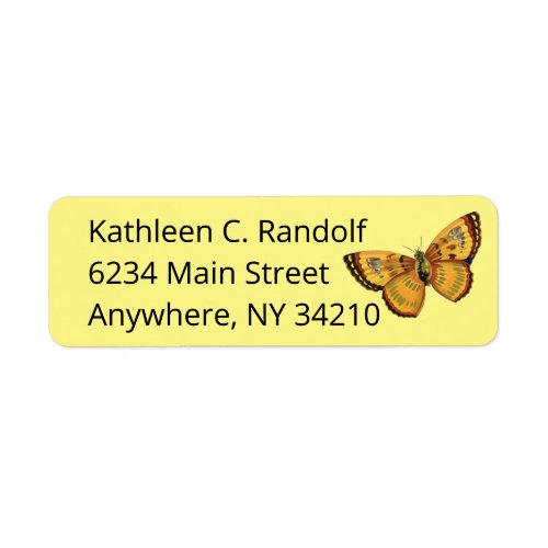 Butterfly moth insect return address label