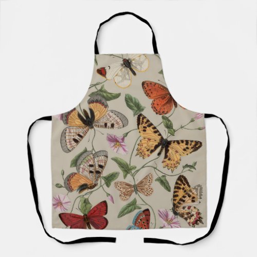 Butterfly Moth Nature Collection Drawing Apron