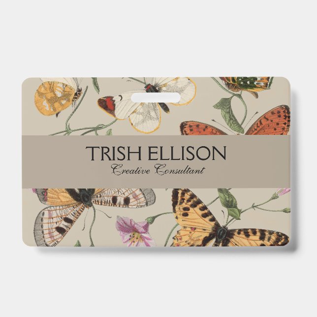 Butterfly Moth Nature Collection Drawing Badge (Front)