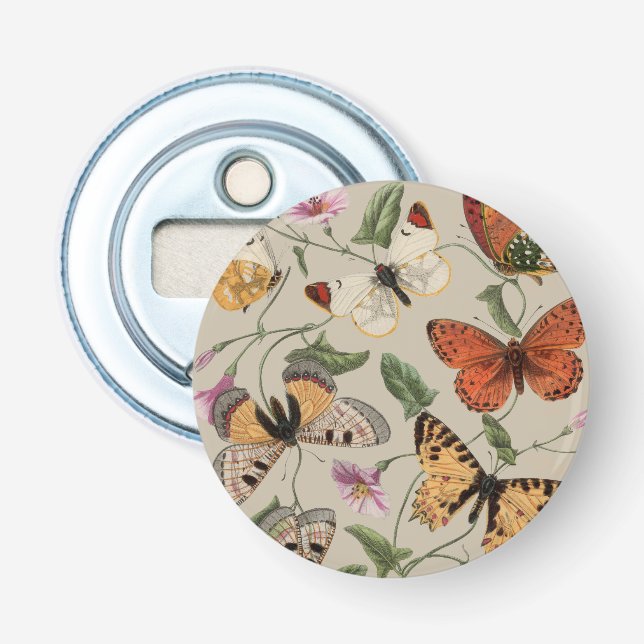 Butterfly Moth Nature Collection Drawing Bottle Opener (Front)