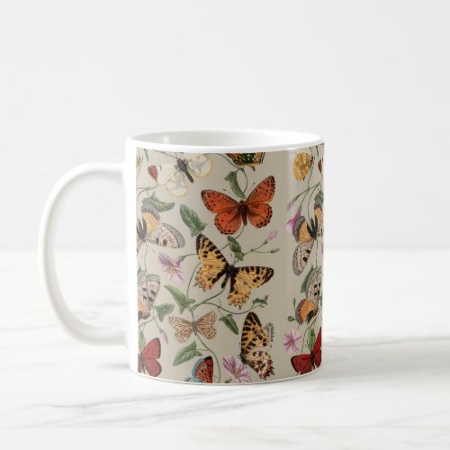 Butterfly Moth Nature Collection Drawing Coffee Mug