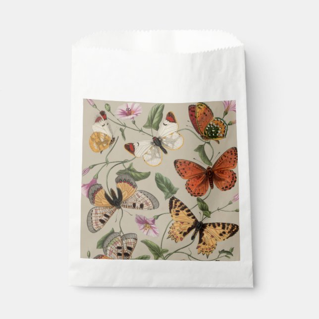 Butterfly Moth Nature Collection Drawing Favor Bag (Front)