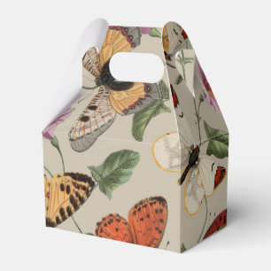 Butterfly Moth Nature Collection Drawing Favor Boxes