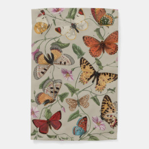 Butterfly Moth Nature Collection Drawing Garden Flag