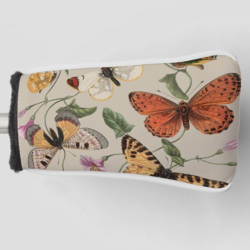 Butterfly Moth Nature Collection Drawing Golf Head Cover
