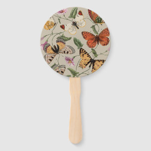 Butterfly Moth Nature Collection Drawing Hand Fan