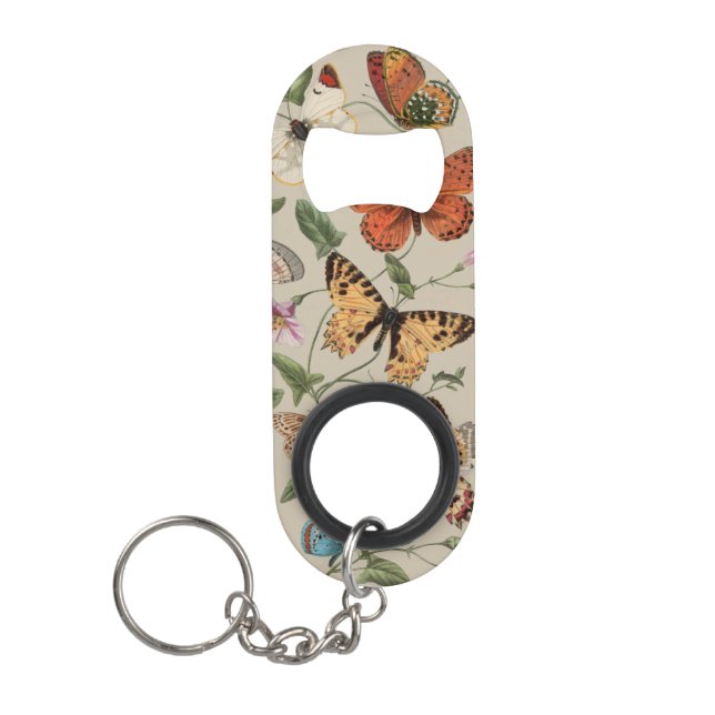 Butterfly Moth Nature Collection Drawing Keychain Bottle Opener (Front)
