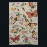 Butterfly Moth Nature Collection Drawing Kitchen Towel<br><div class="desc">Butterflies and moths from an 1842 book called Le Jardin Des Plantes by Paul Gervais. The antique watercolor paintings in a scientific style are illustrated wildlife insect nature drawings.</div>