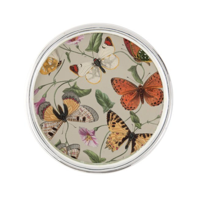 Butterfly Moth Nature Collection Drawing Lapel Pin (Front)